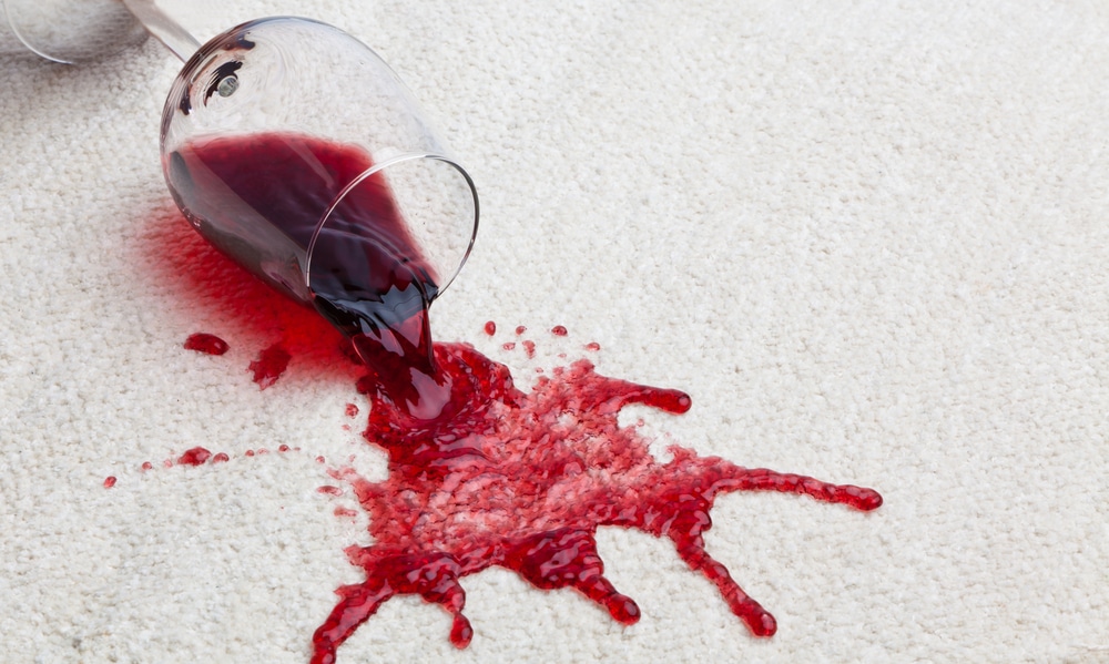 Red Wine Spilt on White Carpet - Carpet Cleaning in Rockhampton, QLD